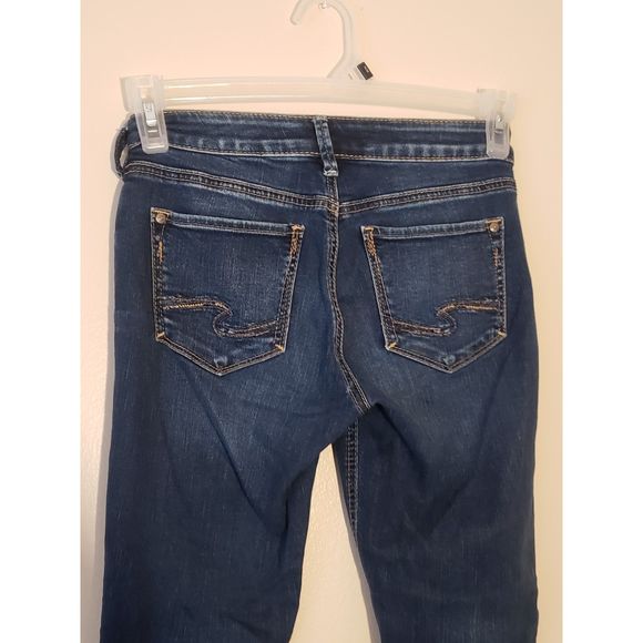 Women's Silver Jeans Co., Suki Skinny Crop W24/L25, Dark Blue - Picture 5 of 7